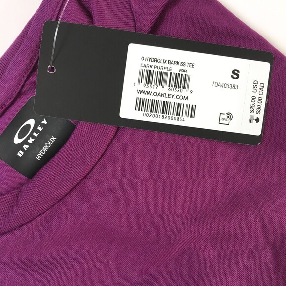 NWT MEN'S OAKLEY Hydrolix BARK SS TEE SHIRT Dark Purple SMALL - Picture 3 of 6